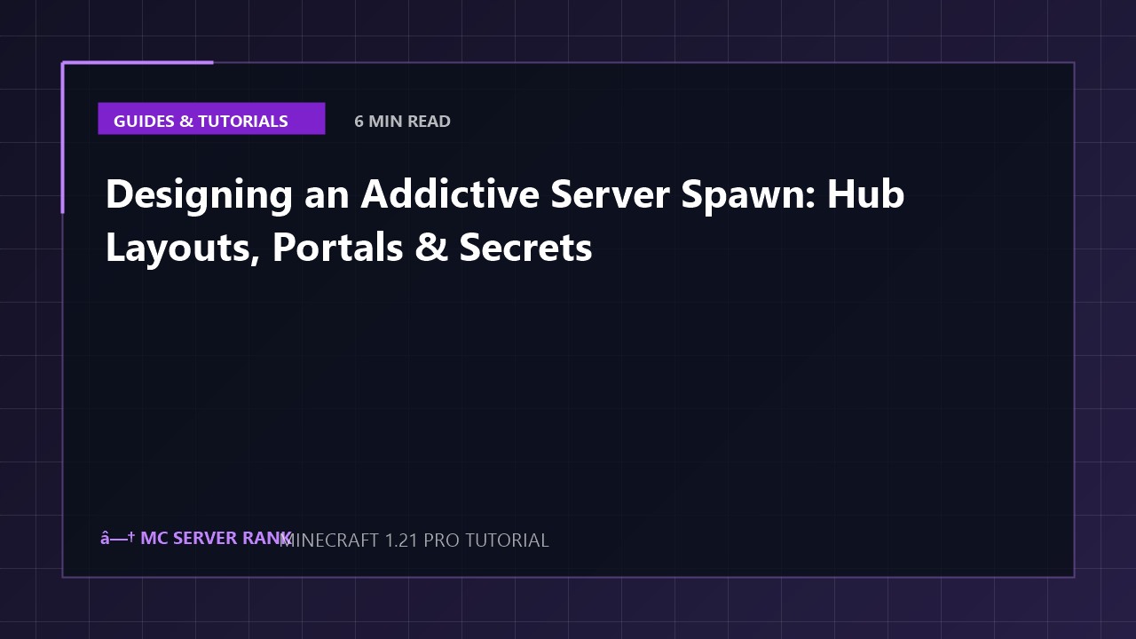 Designing an Addictive Server Spawn: Hub Layouts, Portals & Secrets