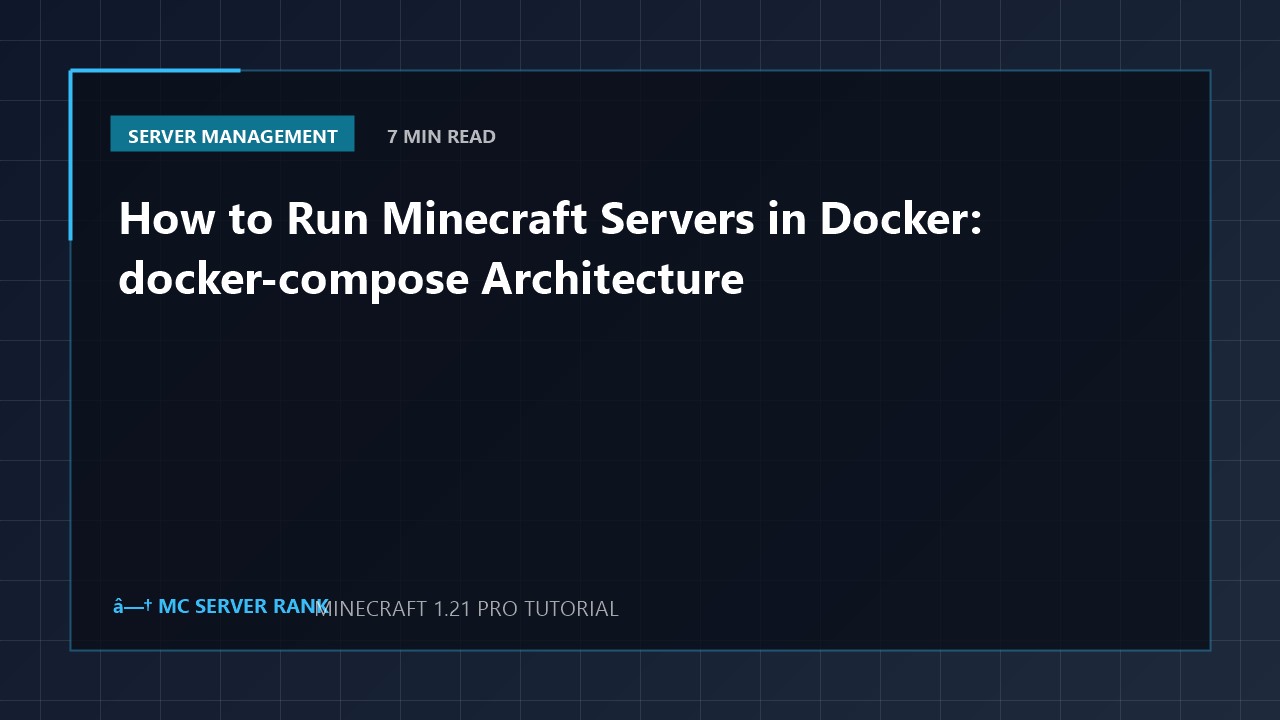 How to Run Minecraft Servers in Docker: docker-compose Architecture