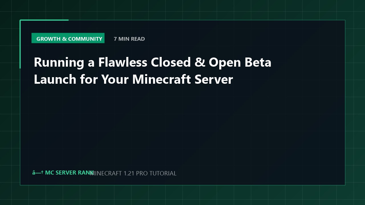 Running a Flawless Closed & Open Beta Launch for Your Minecraft Server
